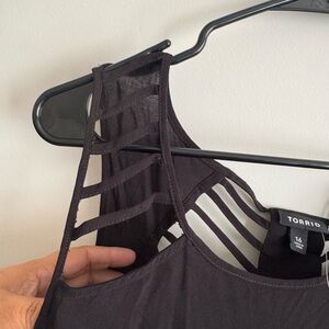 EUC Torrid Strappy Design Neck / Back Black Casual Dress Size 1X 16